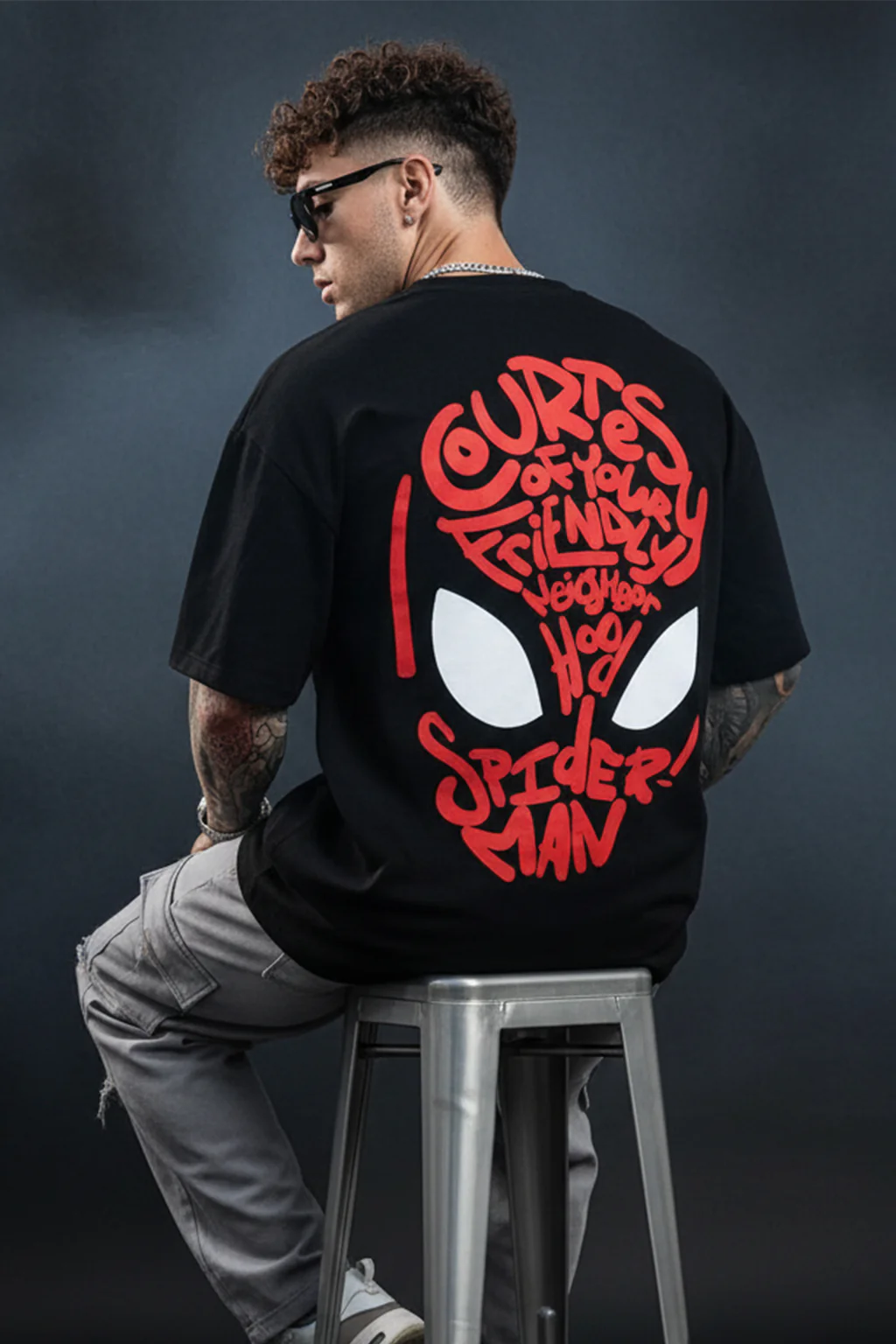 Man Black printed t-shirt